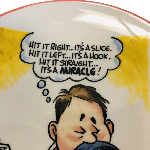 Humorous Golf-Themed Collectible Ceramic Saucers Set Of 4 By Finkstrom - Picture 7 of 11